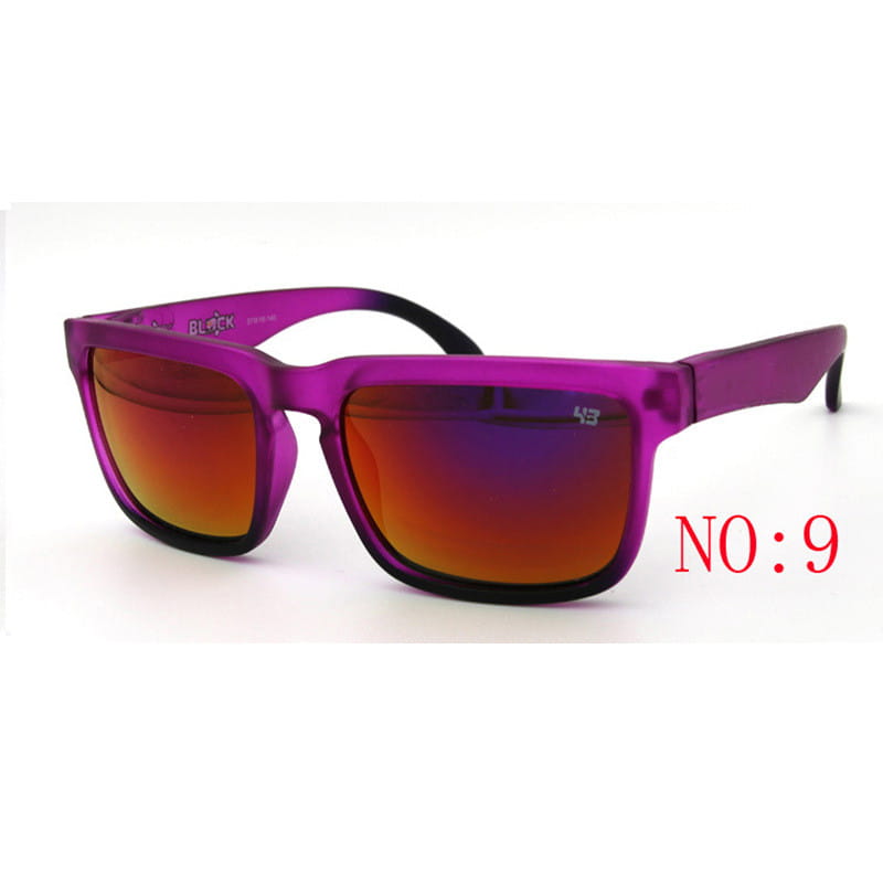 purple-framed unisex uv400 gradient mirror sport cycling sunglasses with orange and purple mirrored lenses
