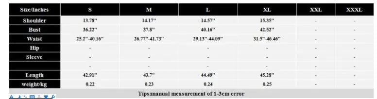 The size chart for the red floral chiffon ruffle maxi dress displays measurements in inches and kilograms for sizes s through xxxl.