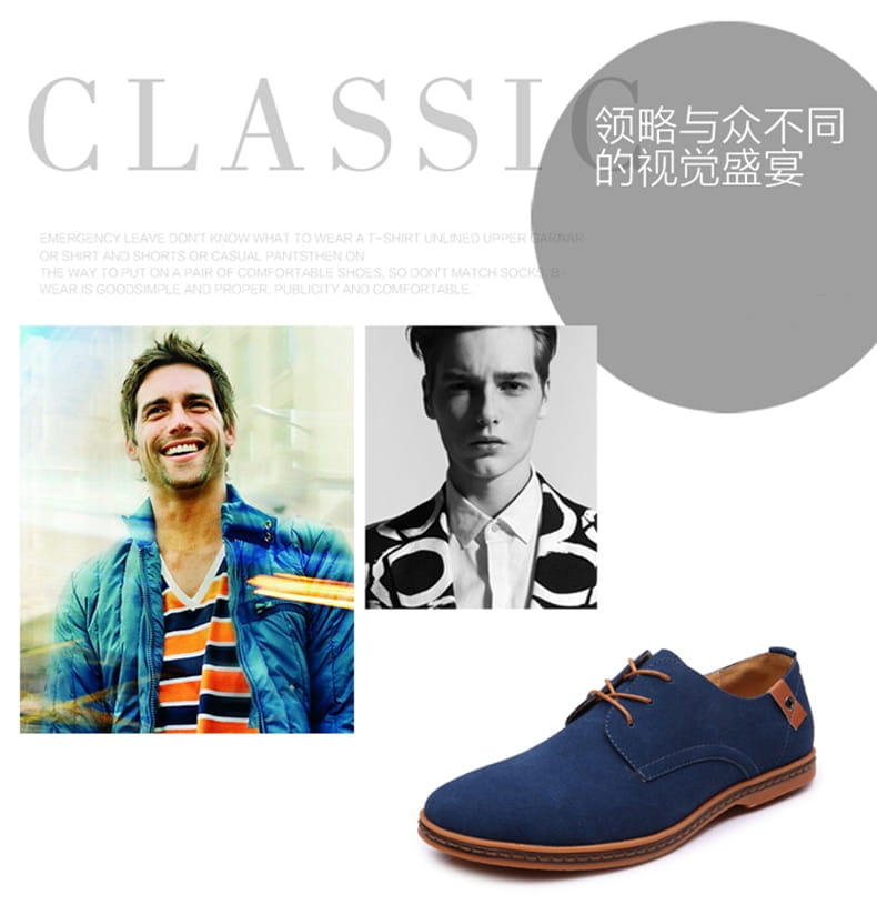 Une chaussure décontractée à lacets pour homme en daim nubuck bleu marine, avec des touches en cuir tanné et une semelle en cuir nubuck.