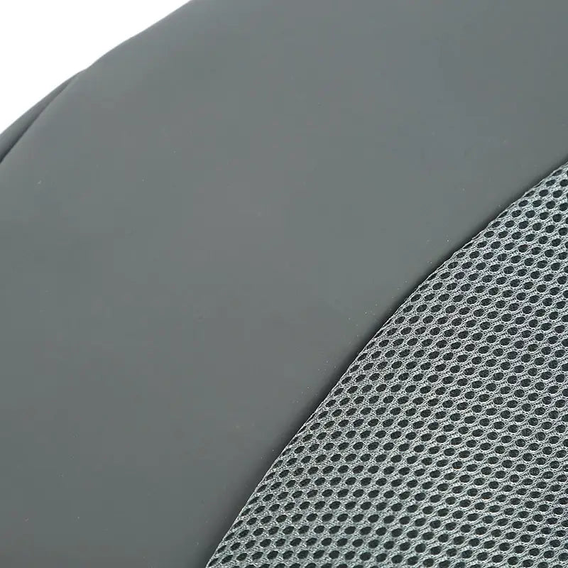 Gray car seat cover for breathable mesh pet carrier backpack featuring a smooth solid panel and a breathable mesh section.