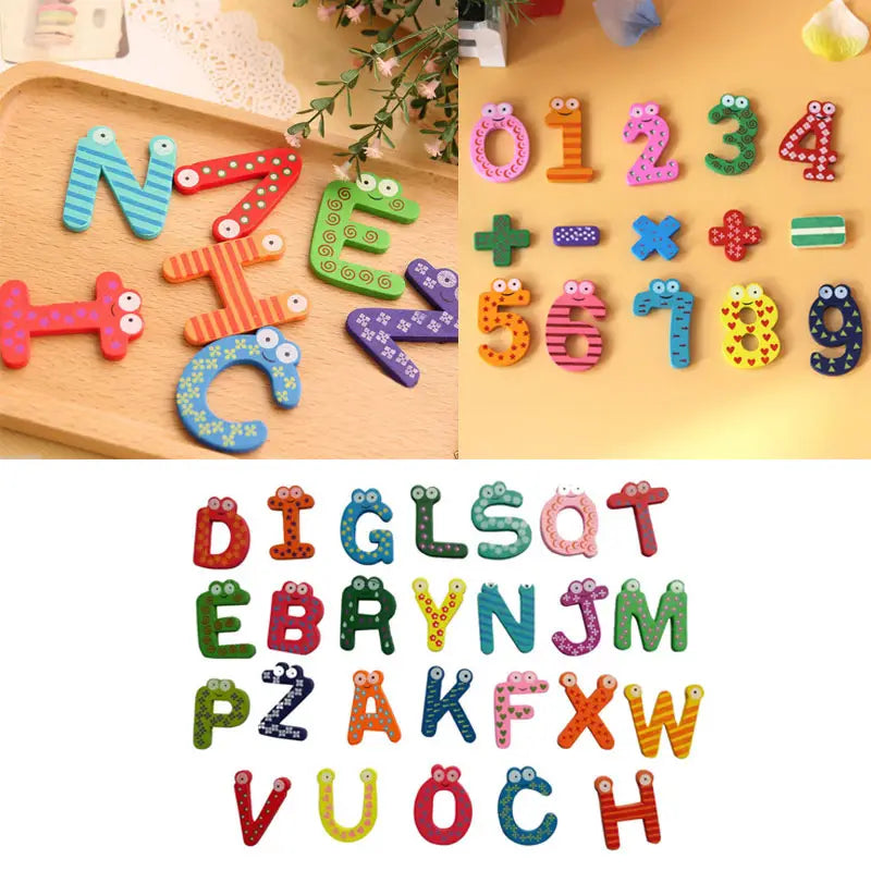Aimants de réfrigérateur magnétiques de numéros au style cartoon colorés pour jouets pour enfants, avec des yeux mobiles et des surfaces à rayures ou à motifs