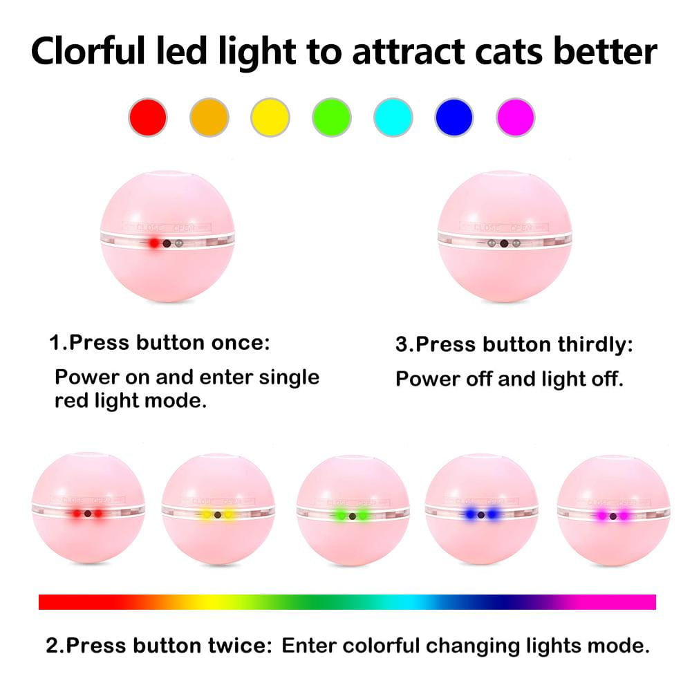Interactive Led Cat Toy Ball with Catnip and Feathers