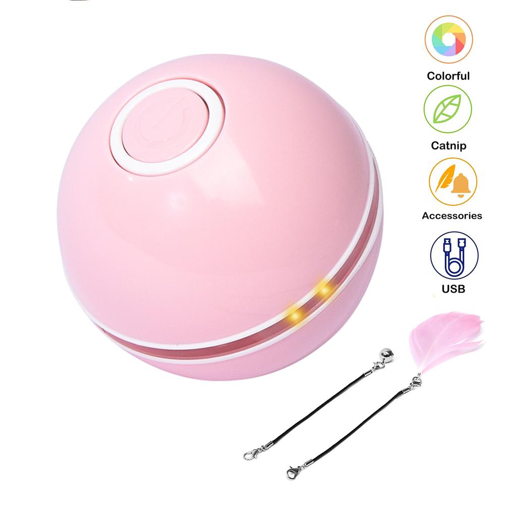 Interactive Led Cat Toy Ball with Catnip and Feathers