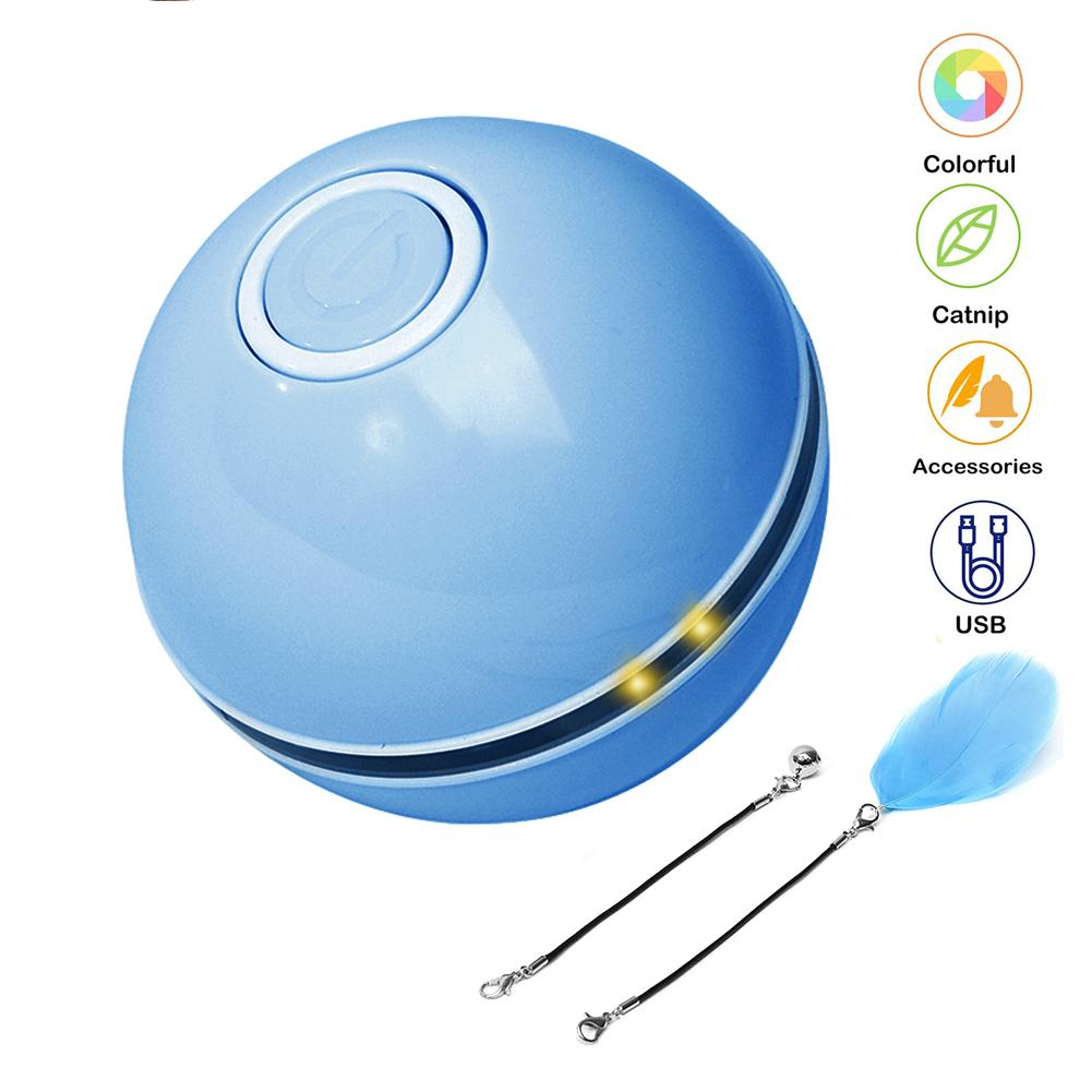 Interactive Led Cat Toy Ball with Catnip and Feathers