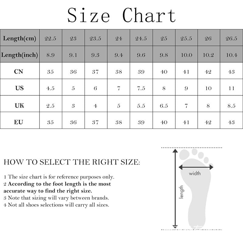 Size chart for snake print wedge ankle boots for women showing measurements in centimeters and inches across CN, US, UK, and EU sizing systems.