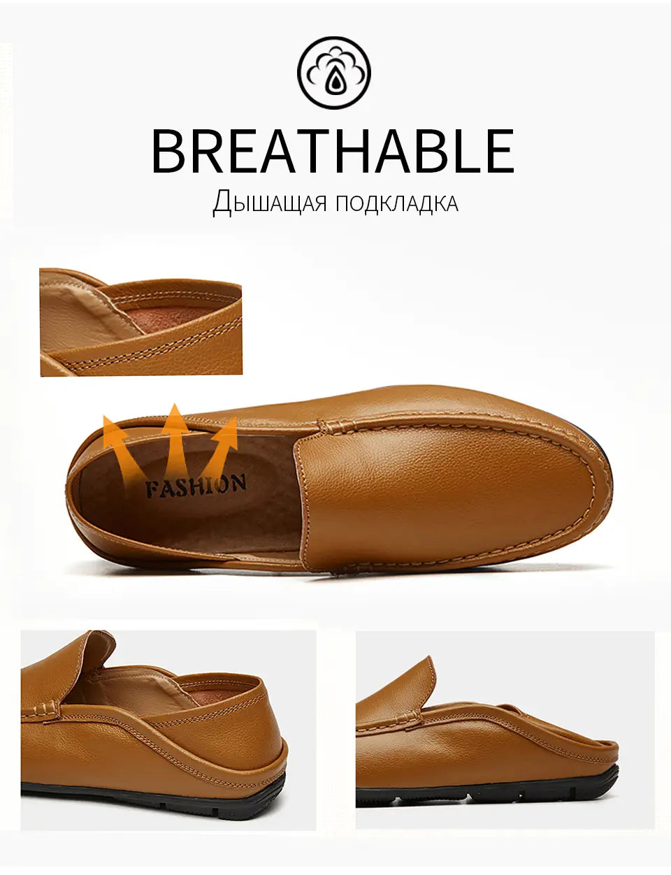 Mocasines tipo alpargata para hombre en color camel, con un diseño minimalista elegante y suela de goma negra para zapatos de conducción casuales.