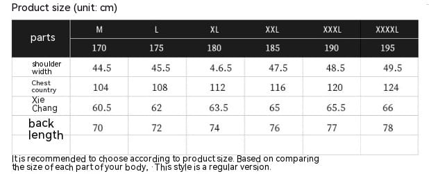 this size chart displays measurements in centimeters for men woolen zhongshan suit standing collar jacket in sizes m through xxxxl