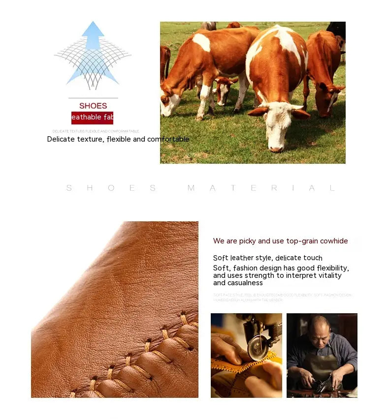 Chaussures habillées de type mocassins sans lacets pour homme, en cuir de vache pleine fleur, avec une texture douce et délicate et une couture élégante, pour un usage professionnel décontracté.