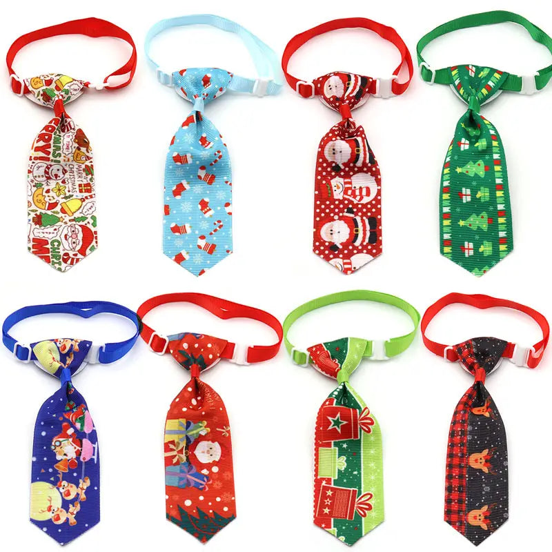 Christmas dog tie festive holiday pet neckwear adjustable in assorted vibrant colors and festive patterns for seasonal celebrations.
