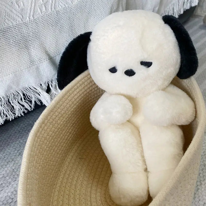 Emo-Welpen-Plüschhund, Creme, Schlappohren, gefülltes Spielzeug