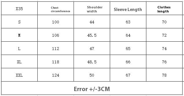 Tableau des tailles pour l’ensemble des tailles homme grand format : blazer de style décontracté rehaussé de sequins, présentant les mesures du vêtement en centimètres pour les tailles S à XXL.