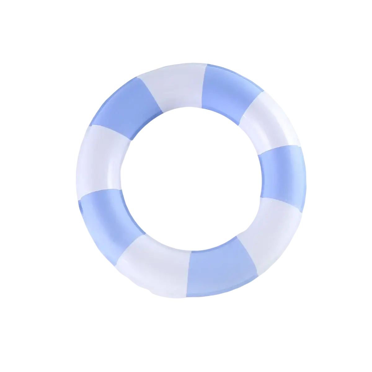A circular inflatable life preserver with light blue and white segments for 17cm labubu doll summer bikini swimsuit set