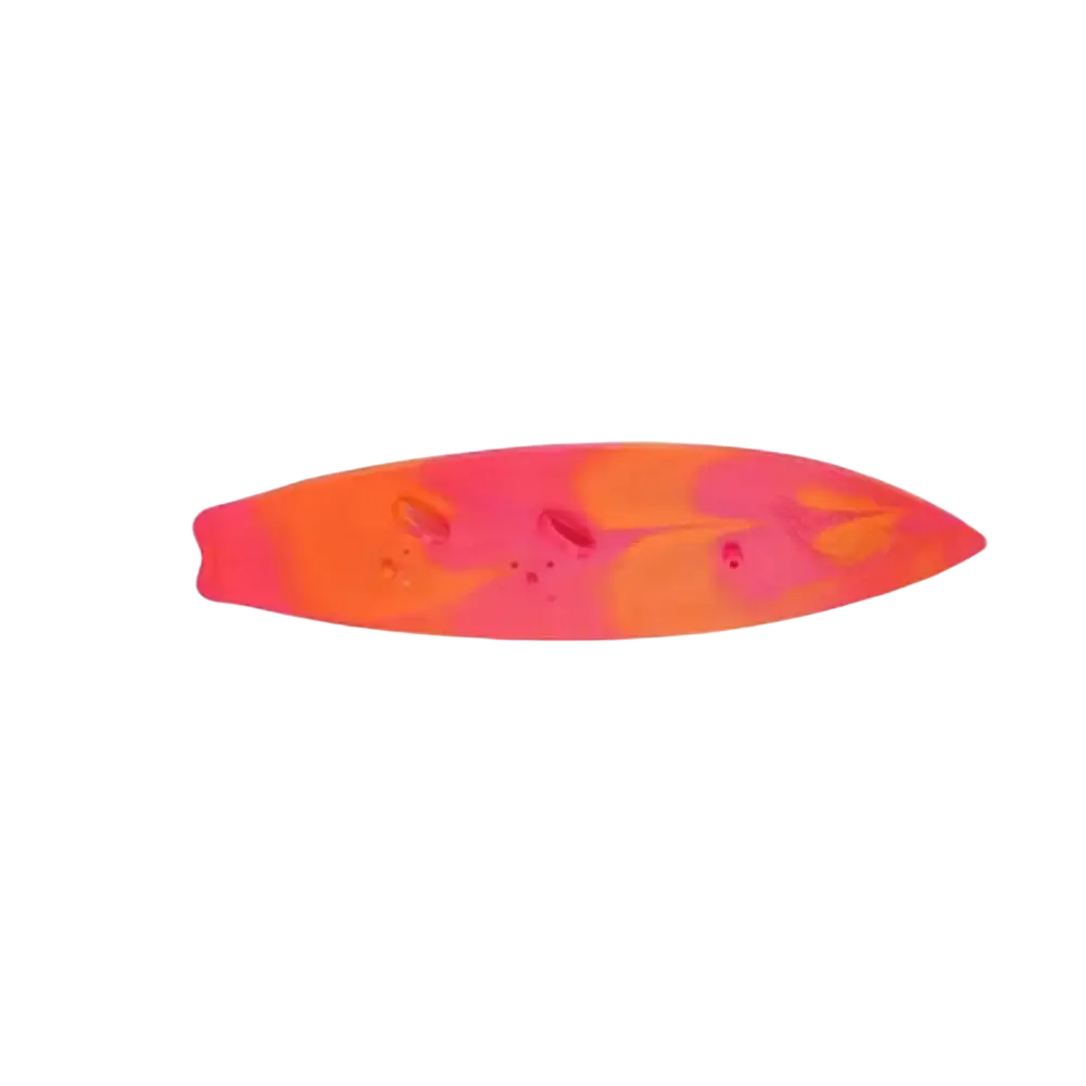 Vibrant pink and orange gradient silicone surfboard-shaped bath mat for 17cm labubu doll summer bikini set