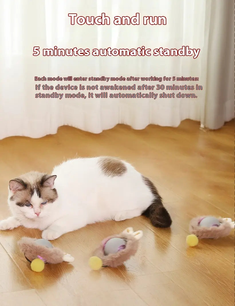 Plush Cat Ball Rolling Toy for Boredom Relief