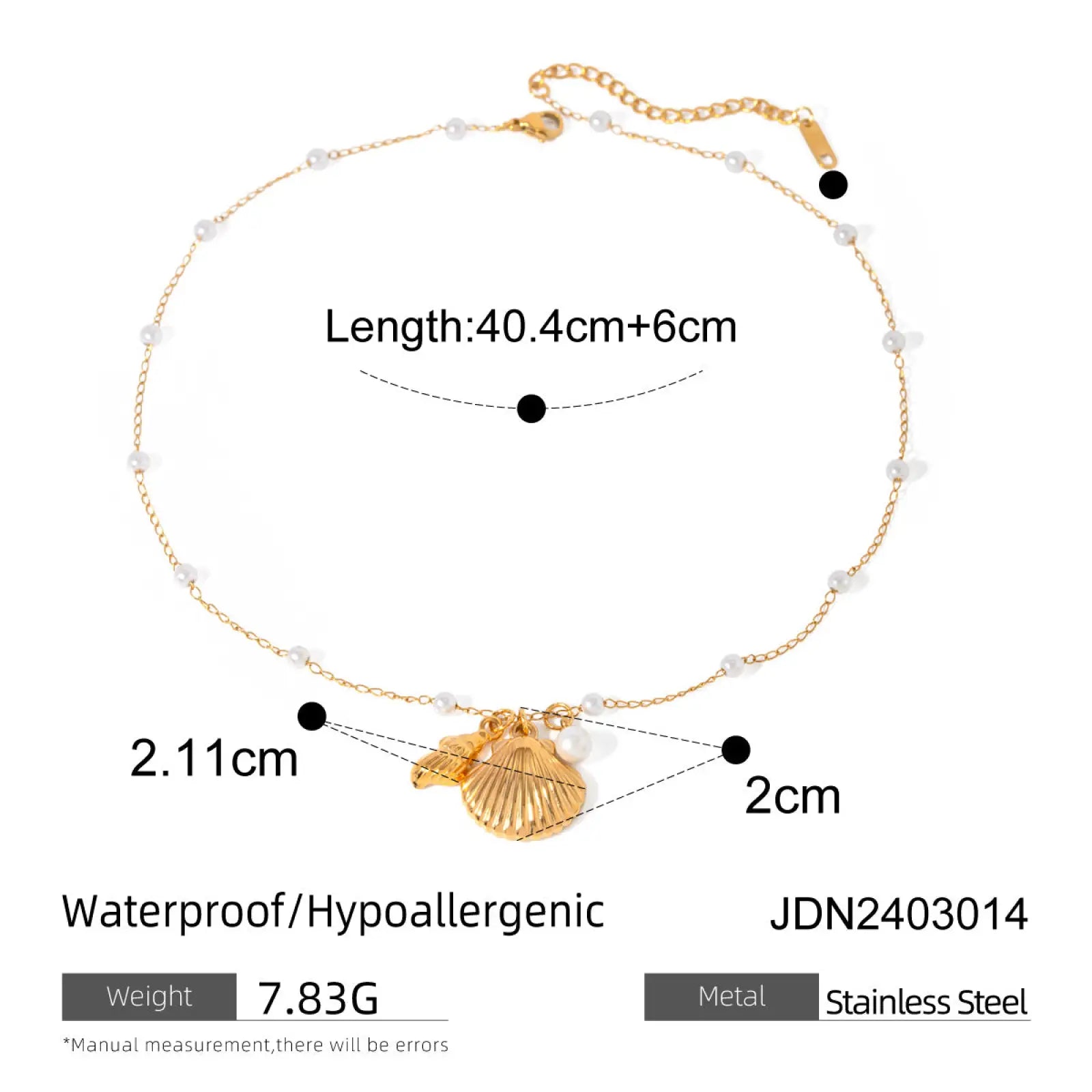 18k gold plated seashell pendant anklet with delicate chain and small pearls for elegant beachwear accessory