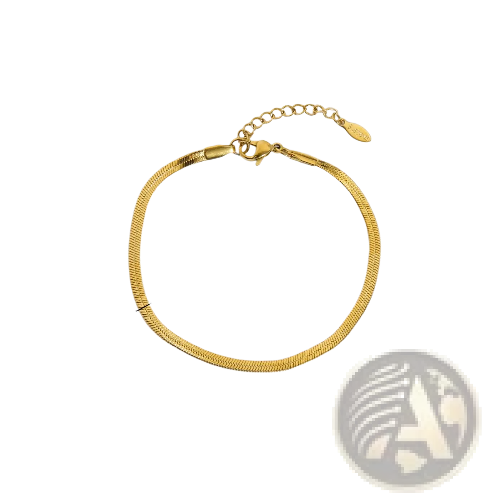 18k gold pvd plated stainless steel chain link bracelet with gold-toned snake chain and adjustable clasp