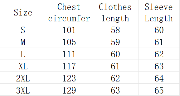 The table displays size measurements including chest circumference clothes length and sleeve length for a women hooded winter jacket beige quilted puffer in sizes s through 3xl.