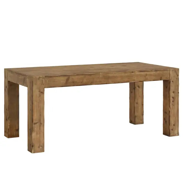 Massiver Eichenholz-Rustikal-Executive-Schreibtisch mit Schemel 63 Zoll, mit natürlicher Oberfläche und dicken, robusten Holzbeinen für einen langlebigen Arbeitsplatz.