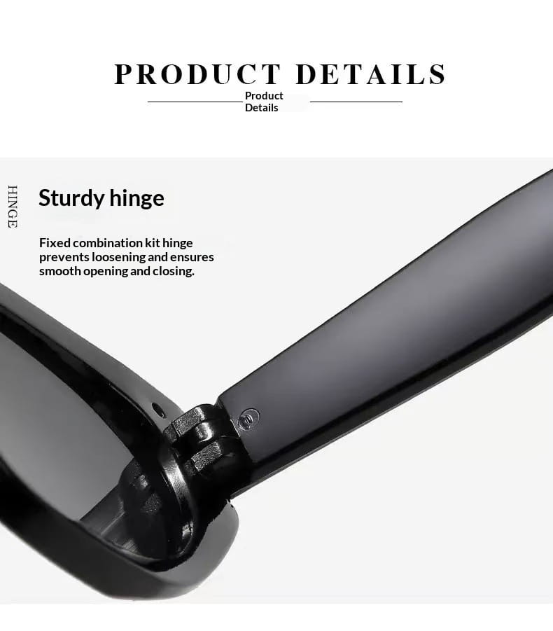 Black-framed retro cat eye uv400 sunglasses with glossy modern frames and a sturdy fixed combination hinge design.