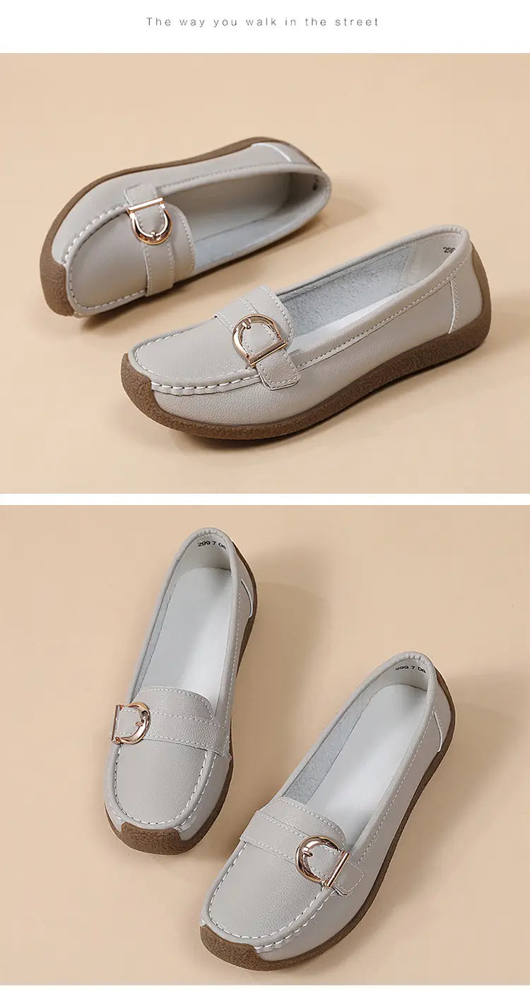 Women’s Soft Flat Loafers with Comfortable Beef Tendon Sole