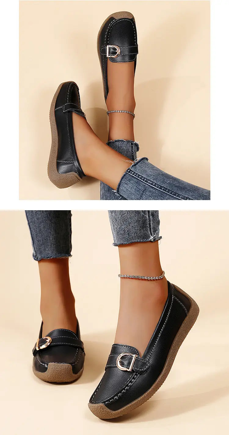 Women’s Soft Flat Loafers with Comfortable Beef Tendon Sole