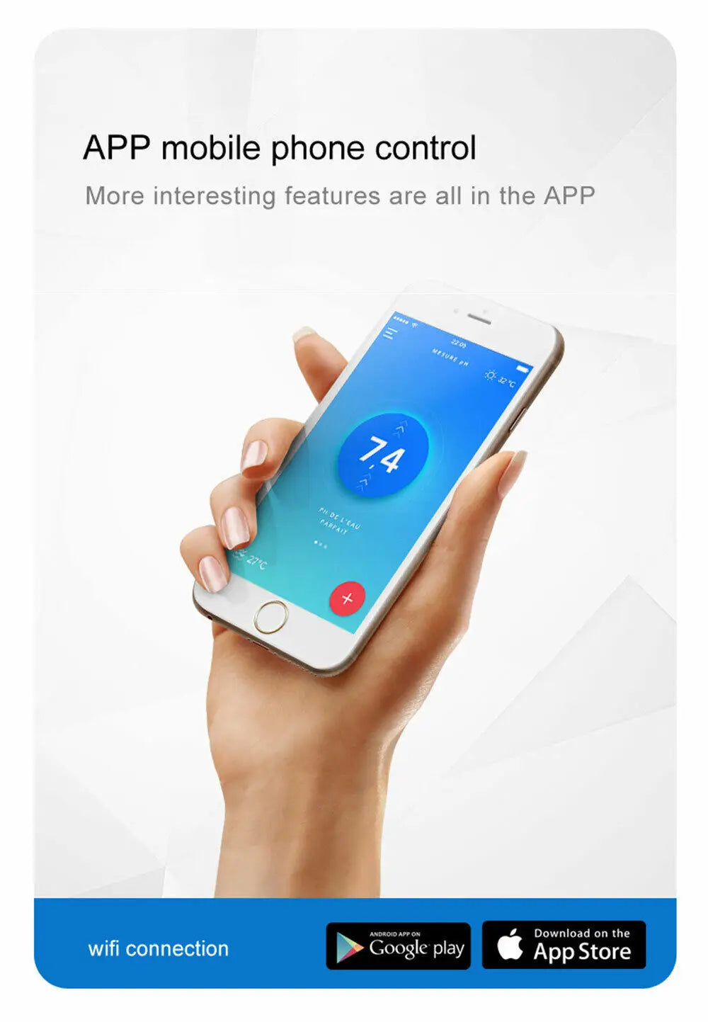 white iPhone with a blue screen displaying the number 74 shown alongside the E88 Pro 4k dual camera foldable FPV quadcopter drone.