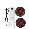 White 20000mah 12v portable power bank with black usb adapter and fans for heating vest and cell phone charging