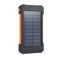 Black and orange rugged 20000mAh solar power bank with dc5v dual usb and textured grip for outdoor use