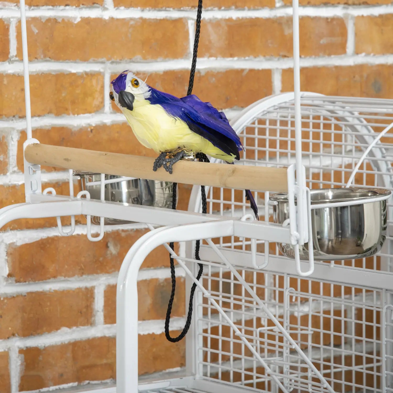 Jaula para loros de 55 pulgadas con soporte con ruedas y parte superior de juego