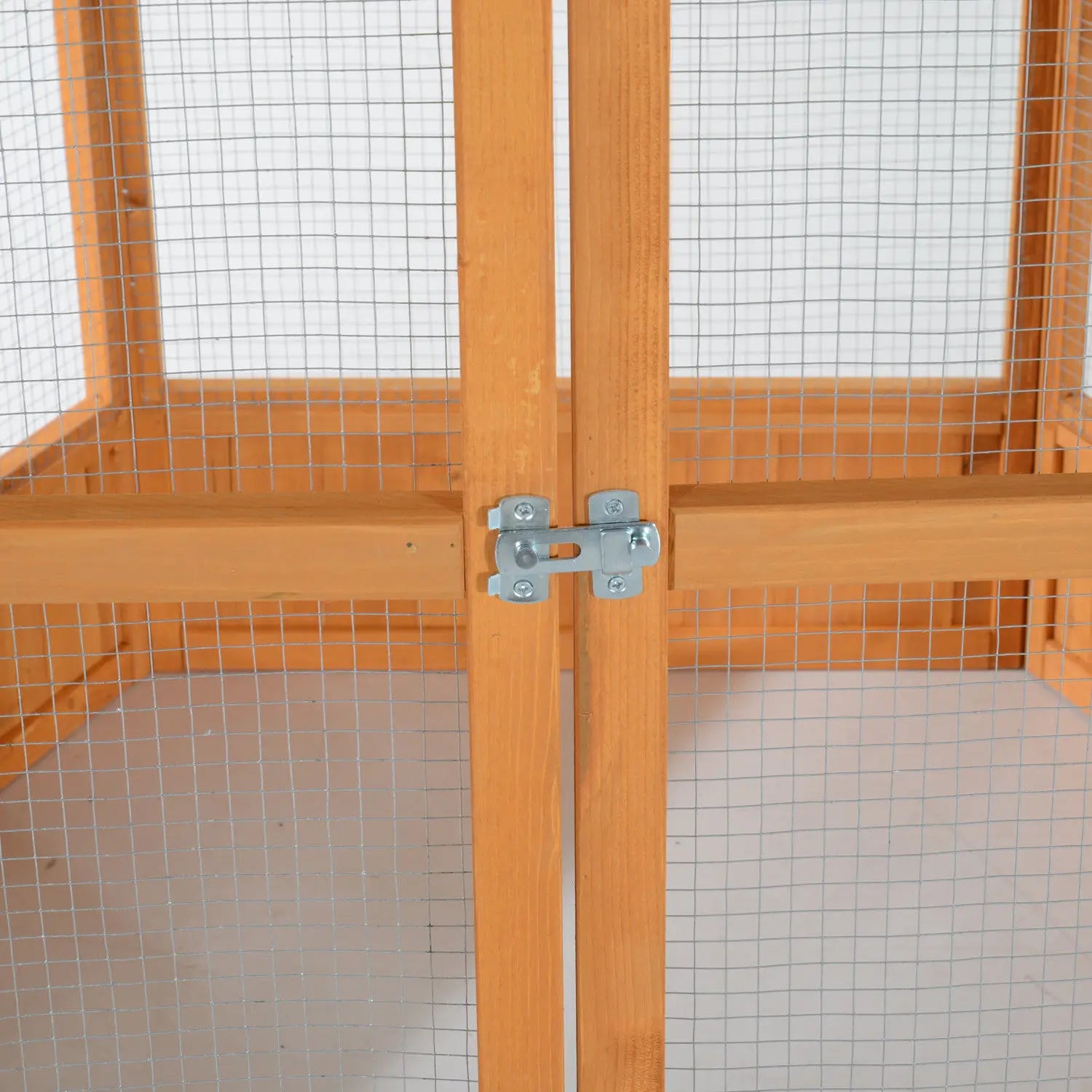 Voladero exterior de madera, jaula hexagonal de vuelo para aves