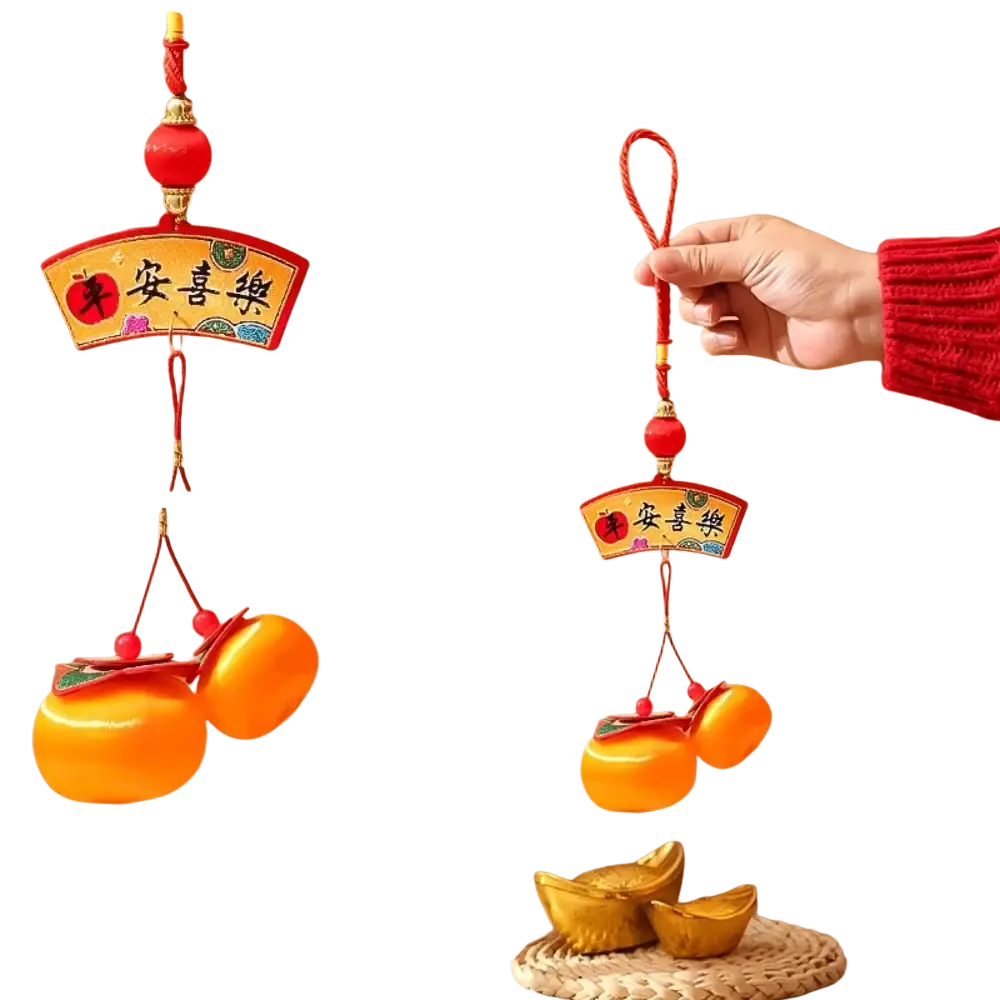 2025 lunar new year lantern pendant with red and gold decorative hanging ornament and curved chinese character sign