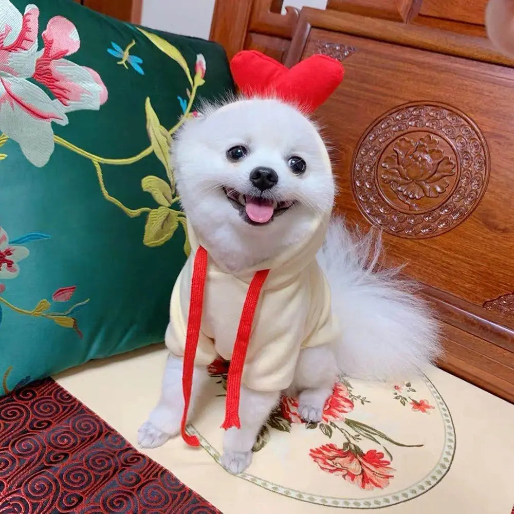 Sudadera con capucha de perro de fruta, abrigo de forro polar cálido para el invierno, ropa para cachorro