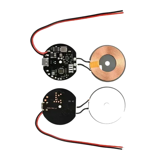20w wireless charger circuit board diameter 43mm with black pcb and copper coil for vehicle cell phone charging