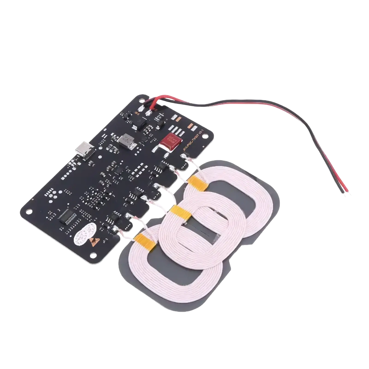 20w wireless charger module for car and home showing black wireless charging coil kit with pink coils and circuit board