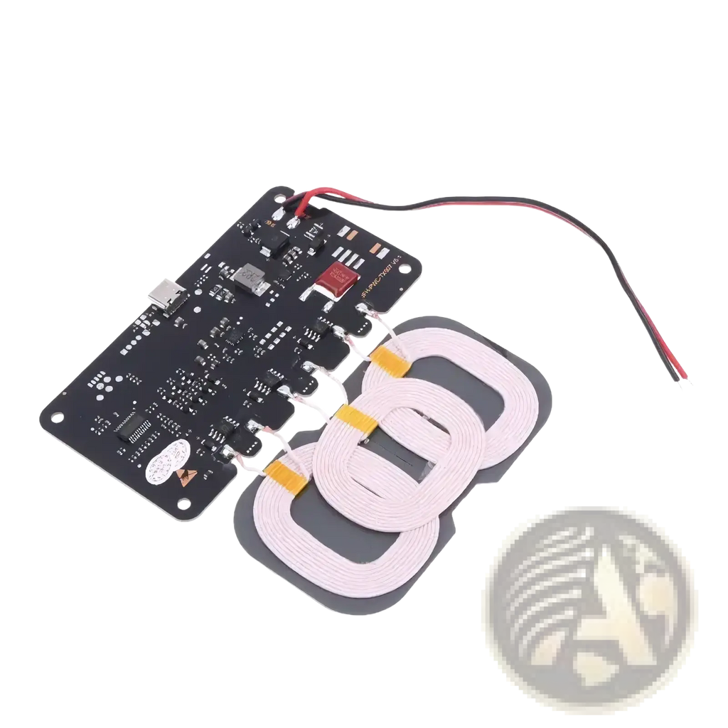 20w wireless charger module for car and home showing black wireless charging coil kit with pink coils and circuit board