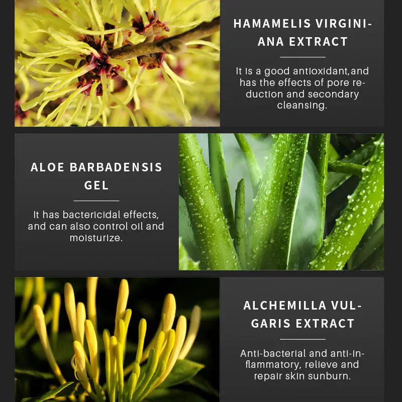 Exhibición de las gotas autobronceadoras con ácido hialurónico 30 ml orgánico con extractos botánicos de hamamelis virginiana, gel de aloe barbadensis y alchemilla vulgaris.