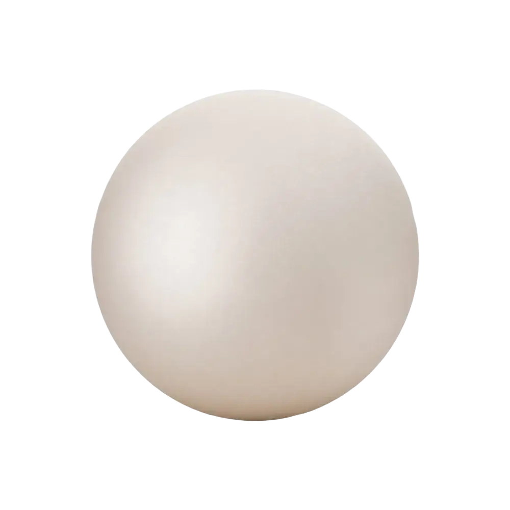 A lustrous off-white pearl alongside a 22 cm anti burst pilates yoga ball for fitness core training