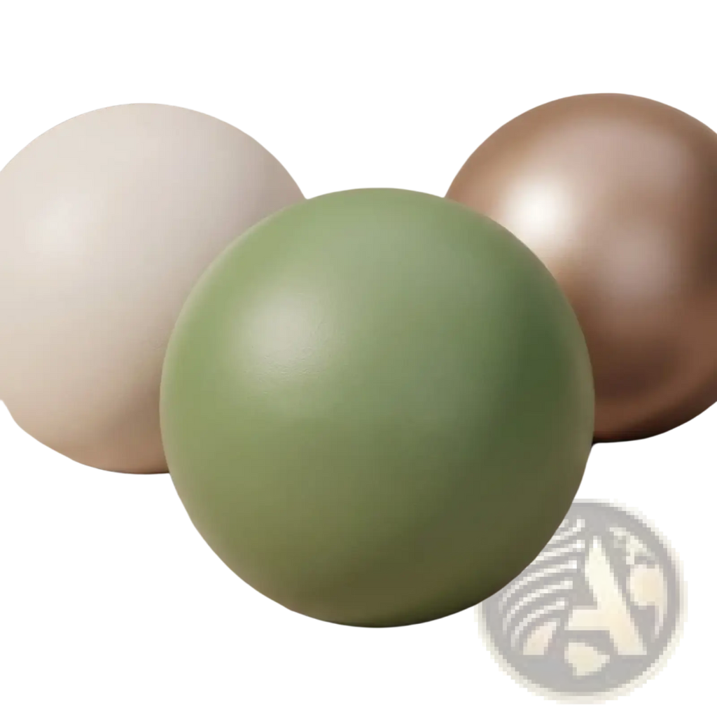 Matte-finished 22 cm anti burst pilates yoga balls in soft white sage green and rose gold for core training fitness