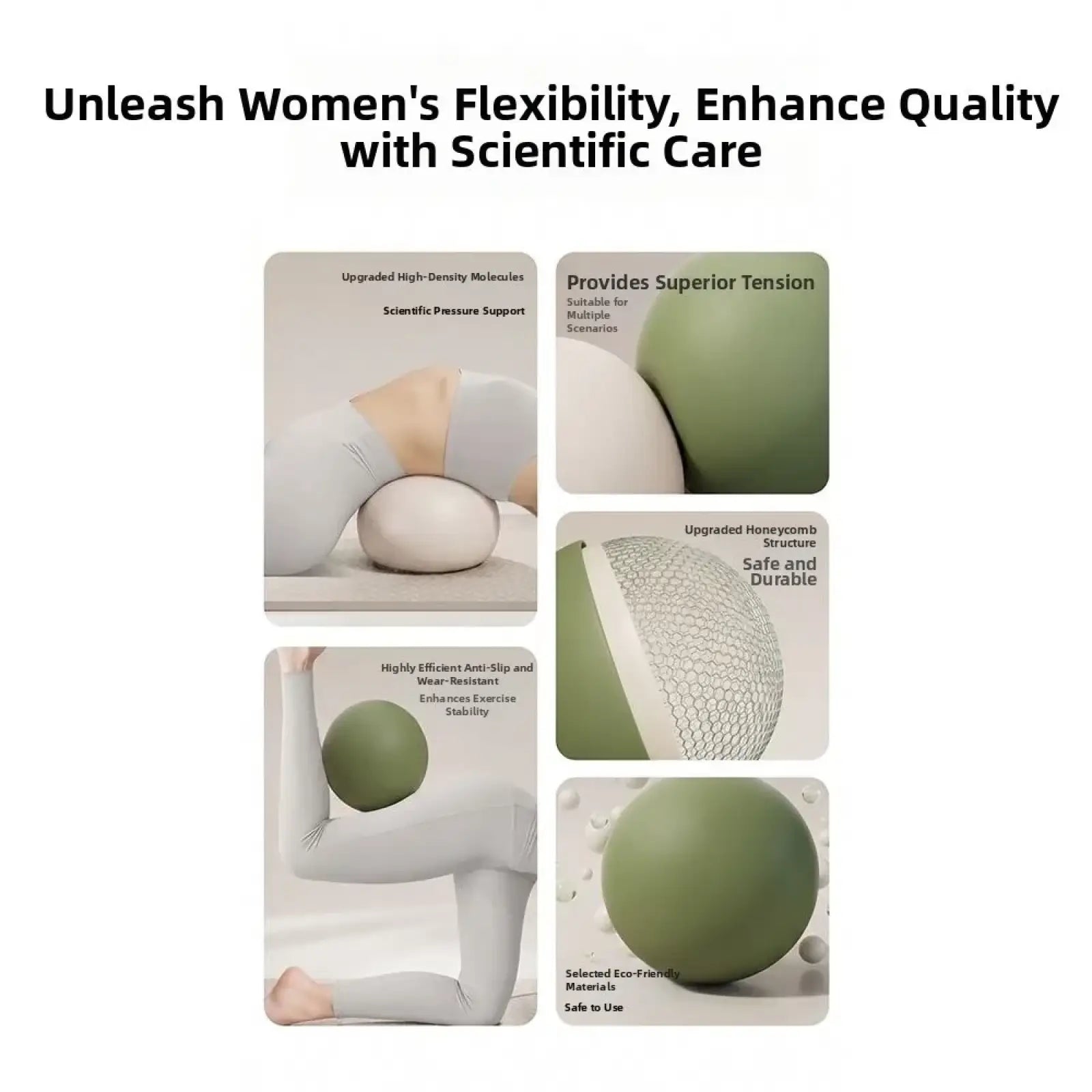 A matte olive green 22 cm anti burst pilates yoga fitness ball with honeycomb mesh for core training support