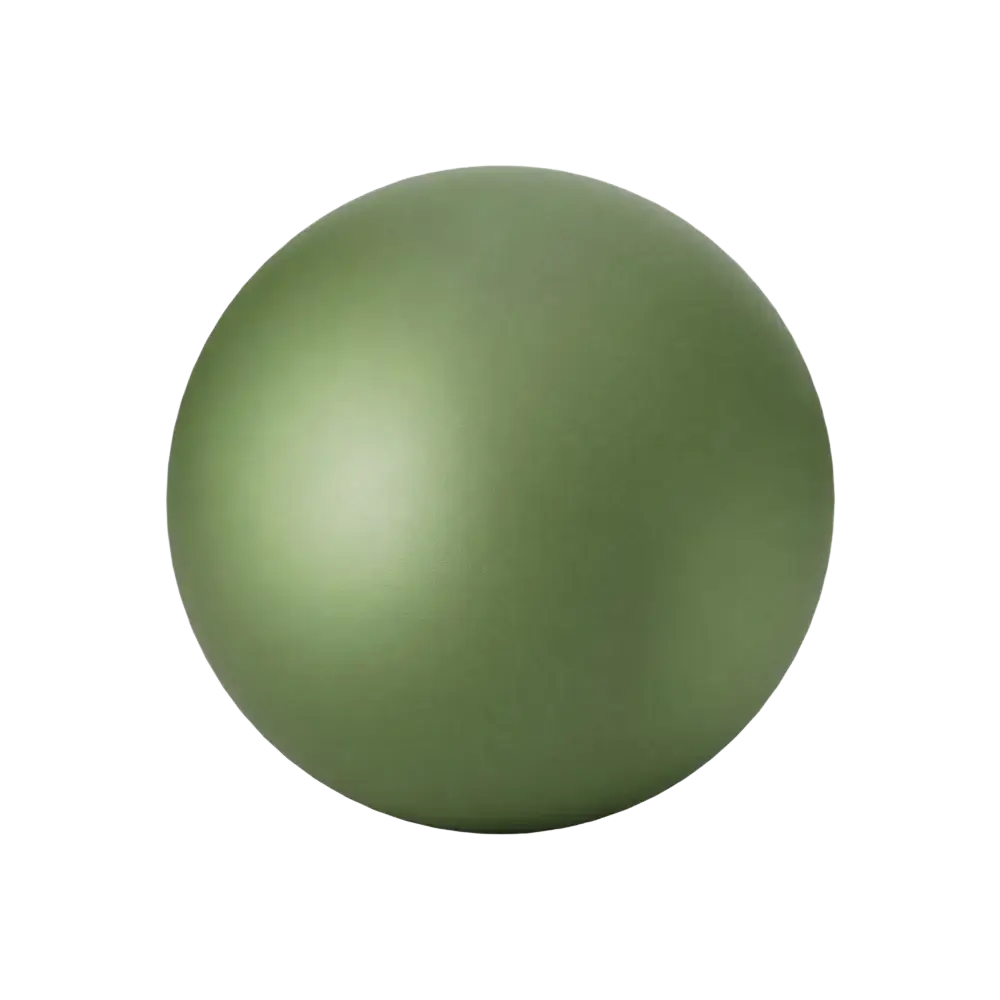 Olive green matte finished 22 cm anti burst pilates yoga ball for core training and fitness exercises