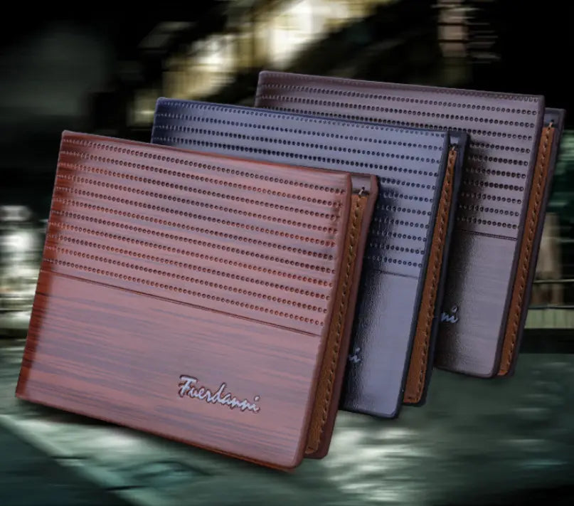 Pink leather multi-card wallet with stitched detailing and embossed fierdanni logo made from pu leather