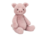 A 23cm kawaii animals plush toy featuring a soft blush pink pig with fluffy fur and black button eyes