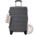24 inch expandable dark gray hard-shell checked luggage with tsa lock textured surface retractable handle and wheels