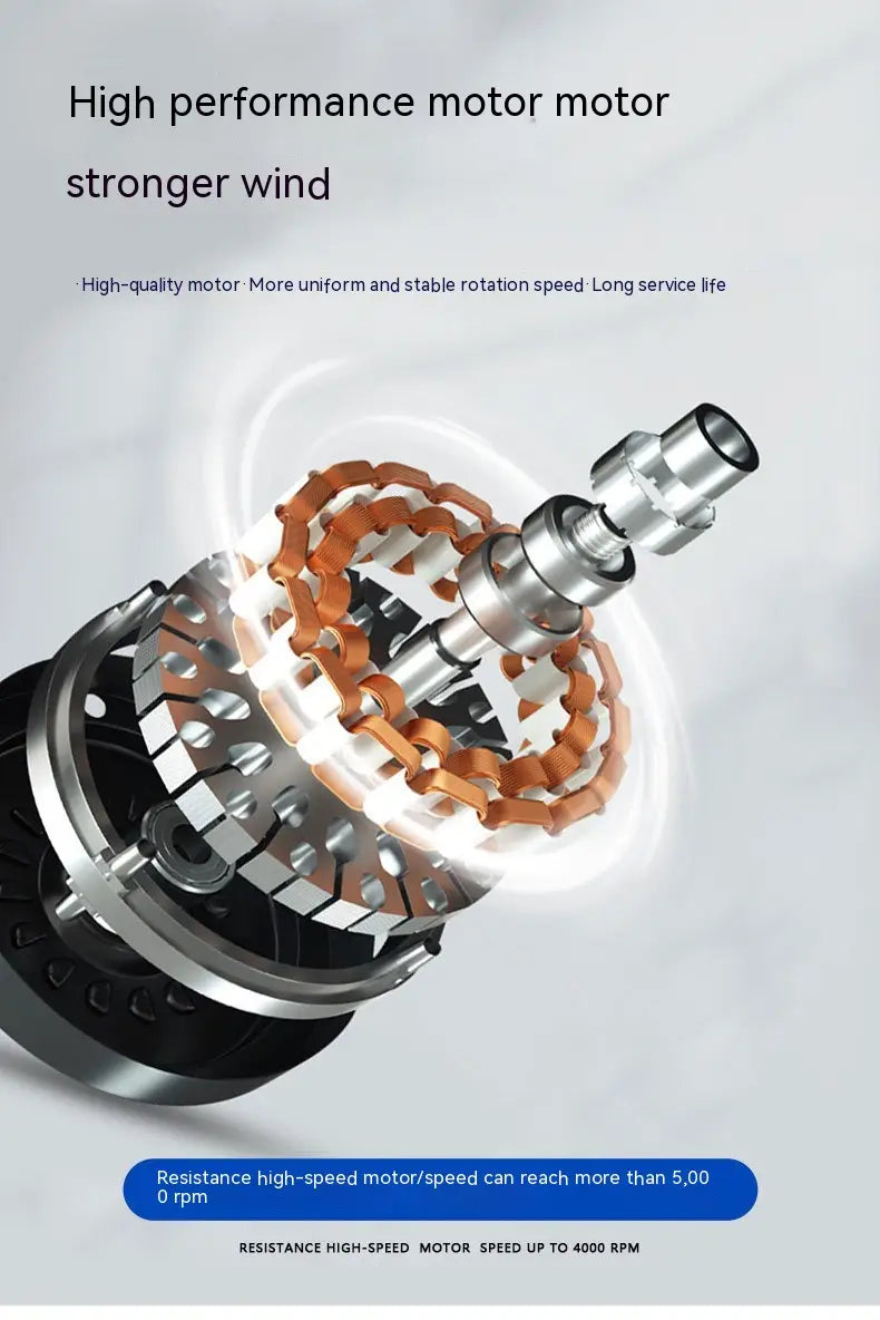 Men sun hat with camera mount featuring a high-performance silver motor with copper windings and metallic components designed for high-speed operation.