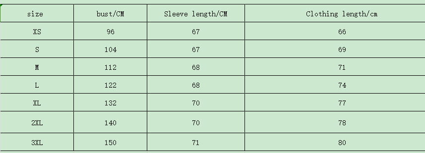 The image displays a size chart in centimeters for the oversized leafy camouflage lantern sleeve hoodie with sizes ranging from XS to 3XL.