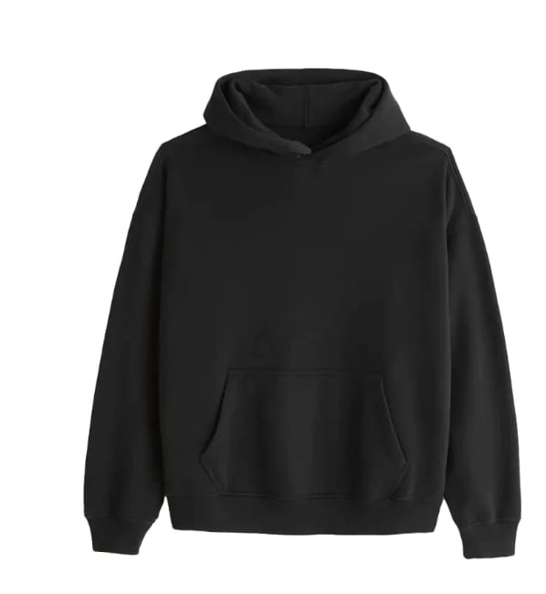 Black oversized leafy camouflage lantern sleeve hoodie with a front kangaroo pocket and ribbed cuffs