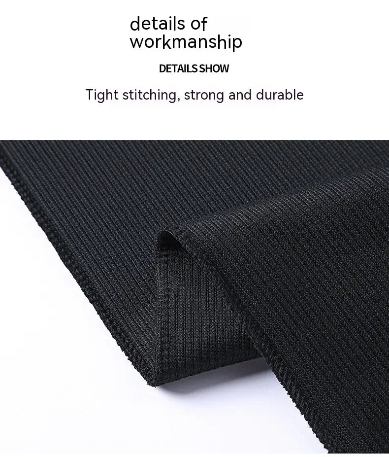 black ribbed knit fabric with tight durable stitching in the waffle hooded sportswear set