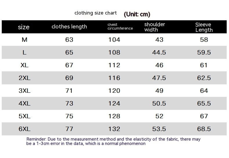 clothing size chart in black text on white background for waffle hooded sportswear set listing sizes from m to 6xl with measurements for clothes length chest circumference shoulder width and sleeve length