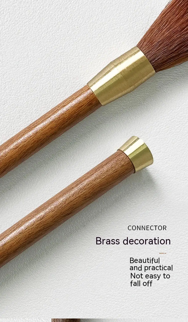 wooden-handled coffee grinder cleaning brush with brass ferrule and dense reddish-brown bristles in a 5 pack