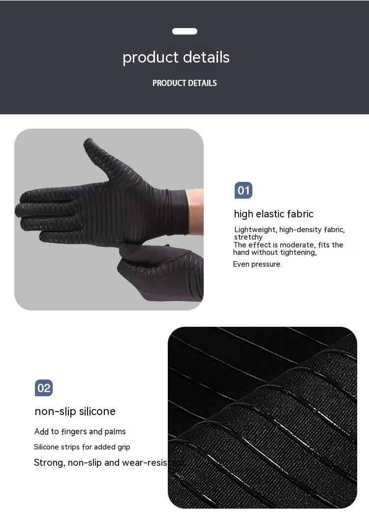 Black copper fiber touchscreen riding gloves for women made of high elastic fabric with non-slip silicone strips on fingers and palms showing the back side.